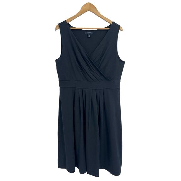 Lands End Black Sleeveless Wrap Style Dress Large - Picture 1 of 4